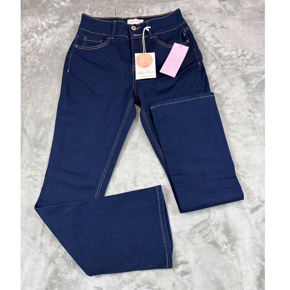 Copper Flash Womens 8P Curvy High Rise Slim Boot Jeans Dark Indigo Ultra Stretch